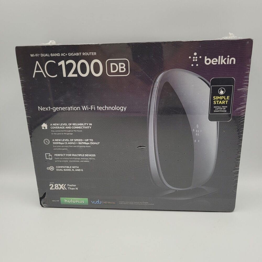 Brand New Factory Sealed Belkin AC1200 DB Wi-Fi Dual-Band Gigabit Router F9K1113